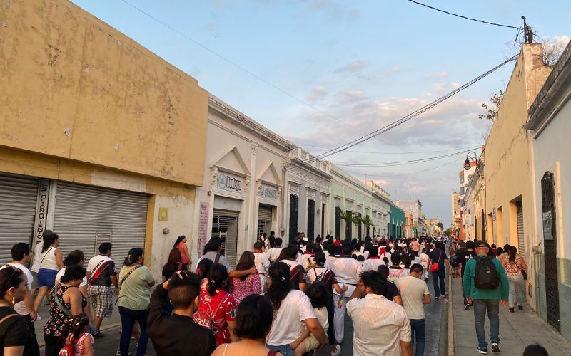 Las calles del centro de Mérida por el Desfile de Corea