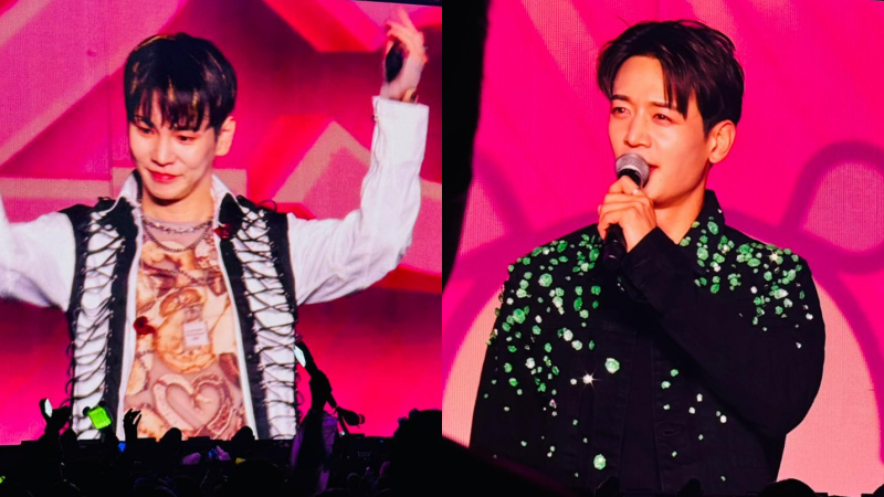 Minho y Key de SHINee agradeciendo al público mexicano. | Thabata Gutiérrez