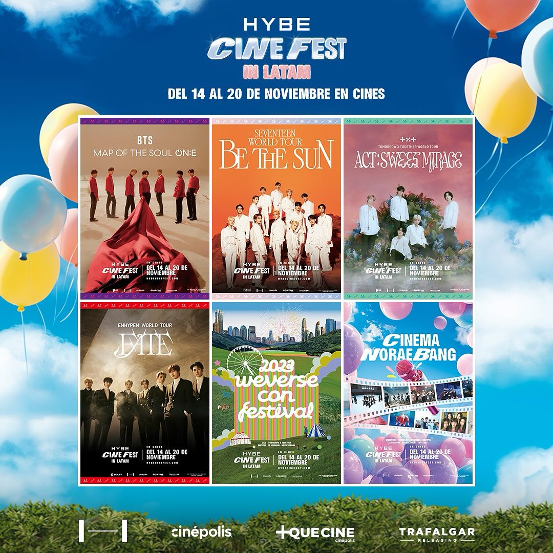  Banner oficial de Hybe Cinefest 2024 | Cuenta oficial de hybelatinamerica en Instagram
