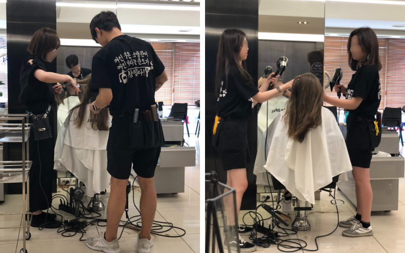 Oft arbeiten unterschiedliche Friseur-Teams gleichzeitig an einem Kunden © Manuel Guthman