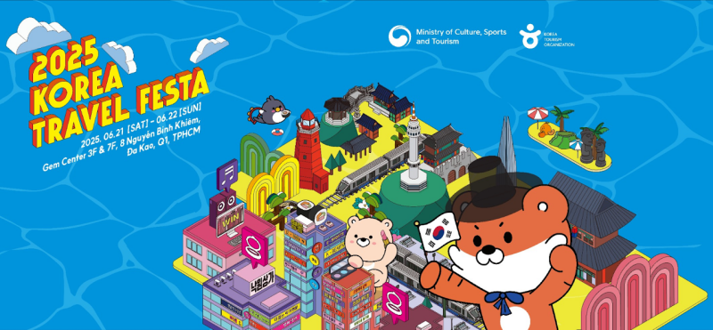 Poster chính thức của sự kiện Korea Travel Festa 2025. (Ảnh: Trang Facebook chính thức của Tổng cục Du lịch Hàn Quốc tại Việt Nam)