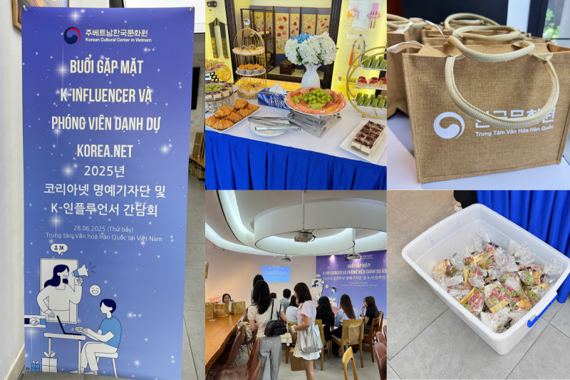Không khí tại Trung tâm Văn hóa Hàn Quốc (KCC) tại Việt Nam trước khi chương trình gặp mặt dành cho các K-influencer và phóng viên danh dự của Korea.net 2025 diễn ra. (Ảnh: Hoàng Xuân Tùng)