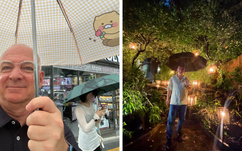 Im Juli und August gibt es in Seoul gut 15 Regentage pro Monat. Man sollte immer einen Regenschirm dabeihaben