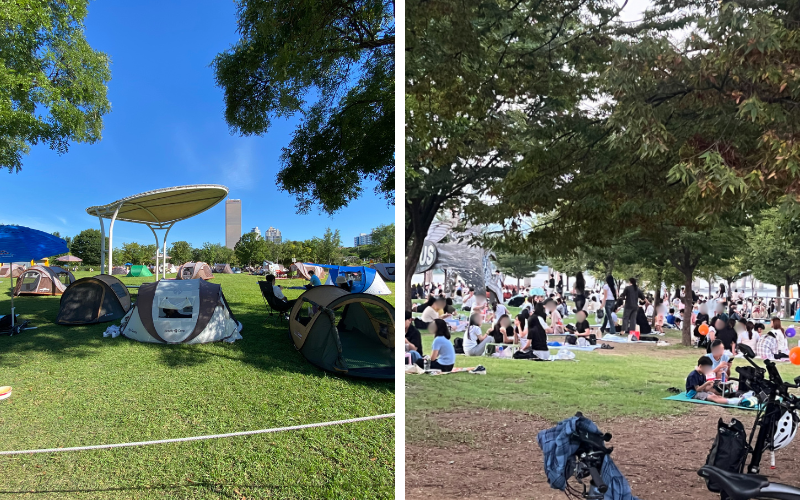 Die Koreaner genießen den Sommer gerne im Hangang Park 