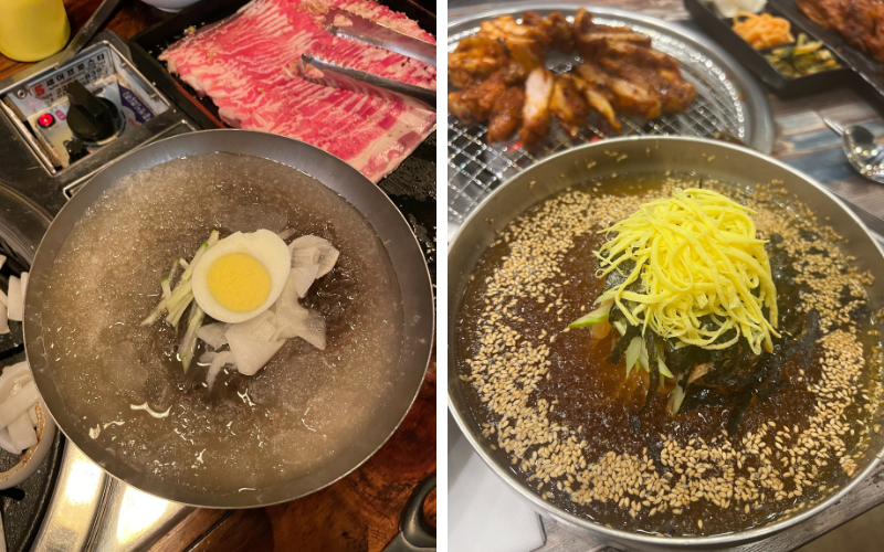 Besonders erfrischend im Sommer: Naengmyeon, kalte Buchweizennudeln in eisiger Brühe