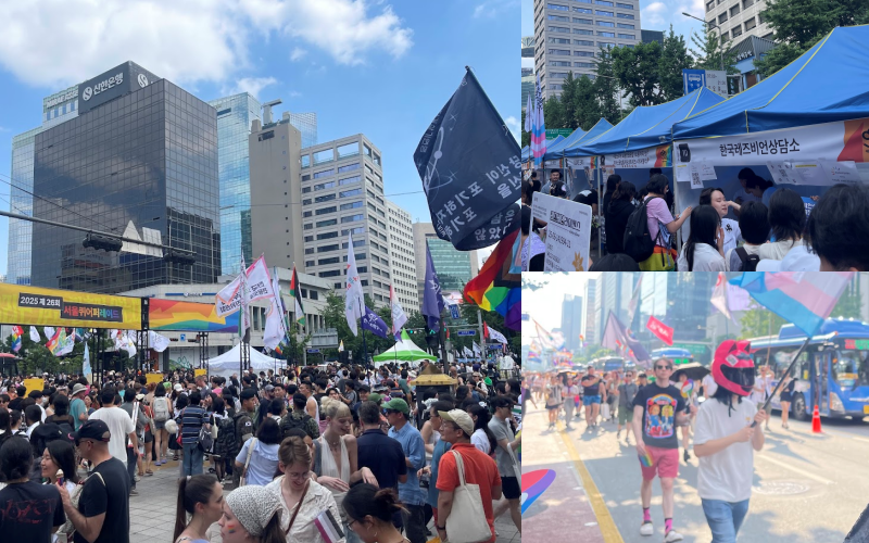 El 14 de junio, coreanos y extranjeros se reunen en los alrededores del mercado de Namdaemun, en Seúl, para participar en el desfile.