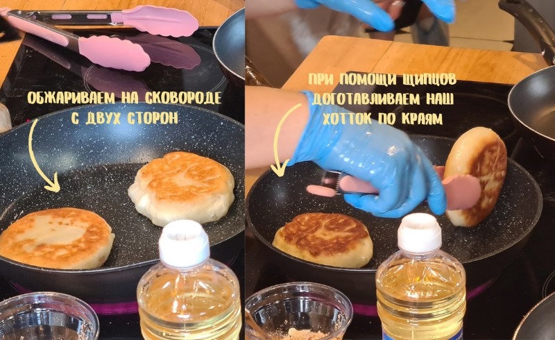 Завершающие штрихи приготовления хоттока со сладкой начинкой на мастер-классе для Почетных репортеров «Мост Дружбы» 2 июля. / Фото: Юлия Епифанова