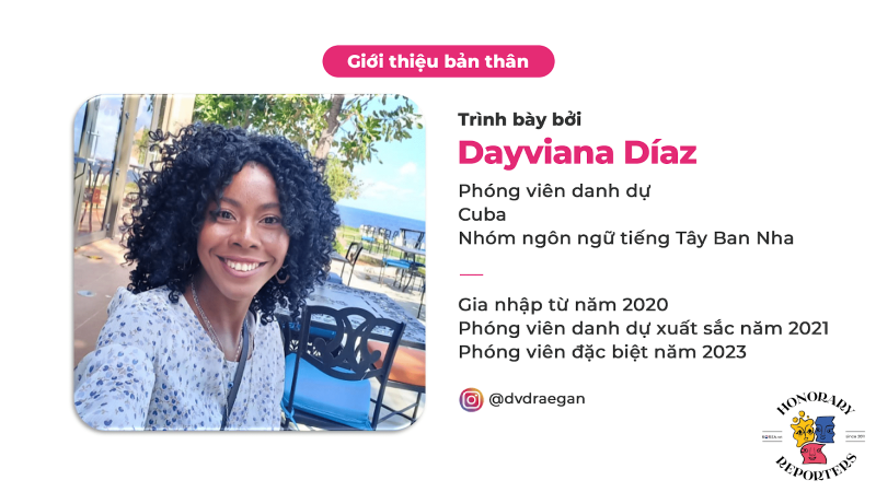 Những thông tin cơ bản về diễn giả Dayviana Díaz. (Ảnh: Korea.net, Biên dịch: Hoàng Xuân Tùng) 