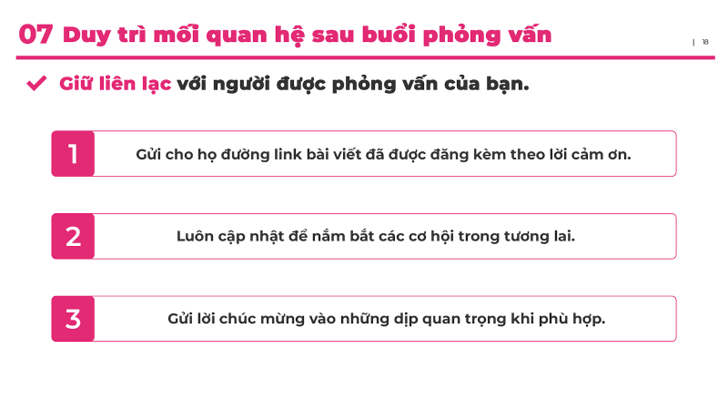 Duy trì mối quan hệ sau buổi phỏng vấn là một trong những bước cực kỳ quan trọng khi tiến hành viết bài phỏng vấn đăng tải trên Korea.net. (Ảnh: Korea.net, Biên dịch: Hoàng Xuân Tùng) 