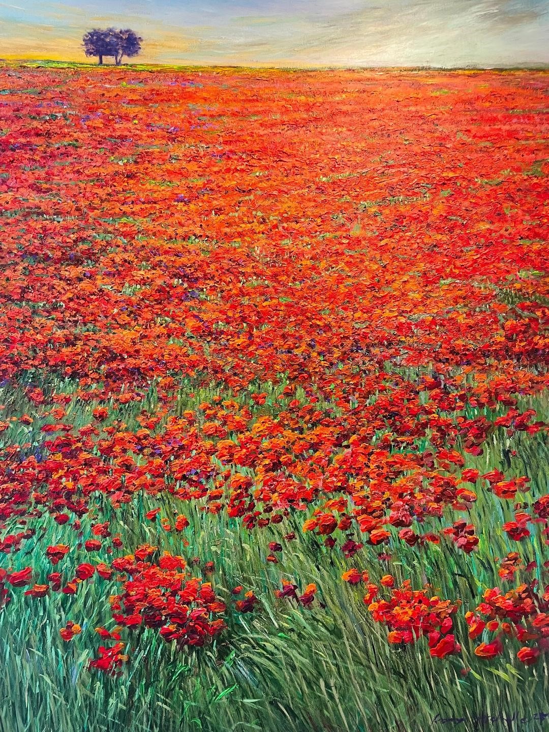 « Coquelicots sous coucher de soleil », 2025. © Michelle Kong