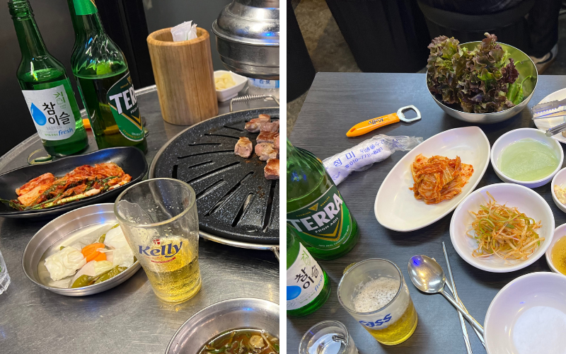  Auch beim BBQ am Tischgrill ist Kimchi immer dabei