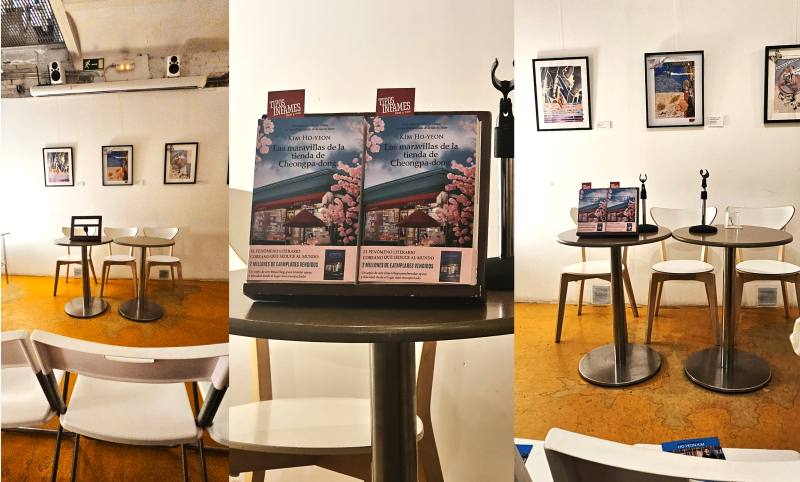 Presentación de la segunda novela traducida al español del autor coreano Kim Ho-yeon, en una sala de la librería madrileña Tipos Infames