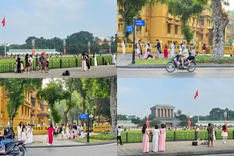 Vào những dịp lễ trọng đại của đất nước như ngày Quốc khánh 2/9, người dân Việt Nam thường tìm đến các di tích lịch sử, danh lam thắng cảnh để chụp ảnh, như một cách thể hiện lòng yêu nước và niềm tự hào dân tộc. (Ảnh: Hoàng Xuân Tùng)